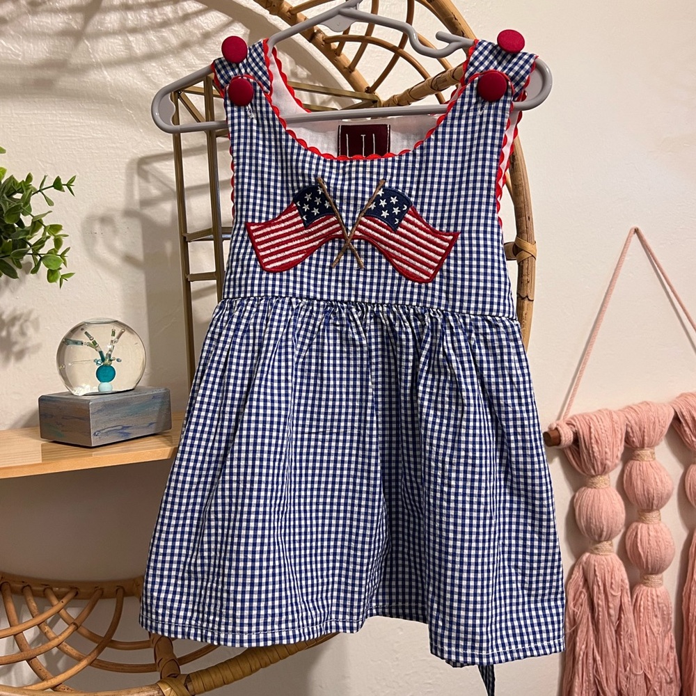Lil Cactus Blue and Red Gingham Dress